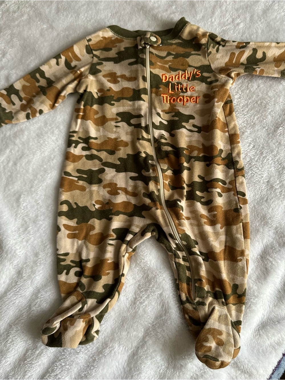 Garanimals Camo Footed One-Piece in Green, Tan, Brown